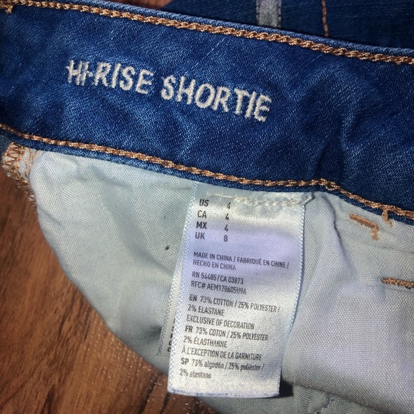 American Eagle Outfitters Hi-Rise Blue Jean Shorts - Picture 3 of 4